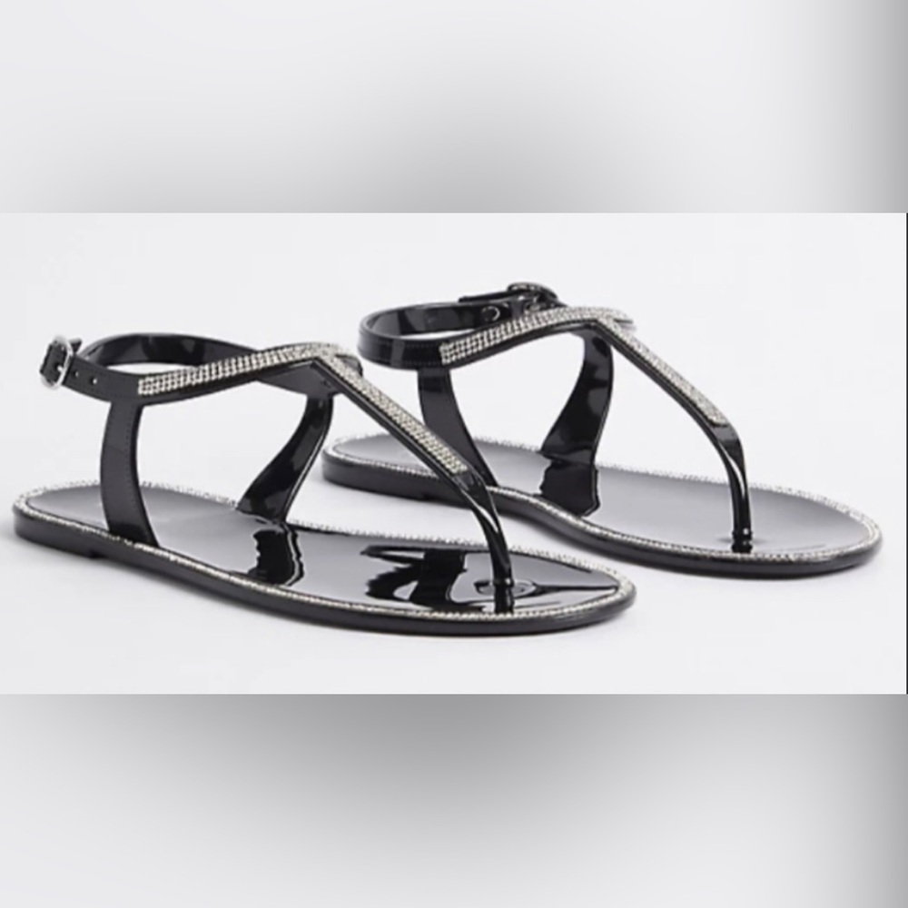 NWT | Rhinestone Jelly Strap Sandal | 10WW